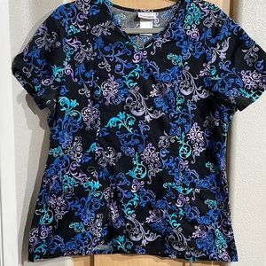 Patterned M Scrub Top